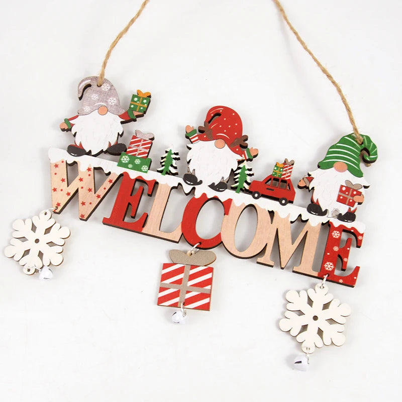 Christmas Wooden Decorations Wall Porch Letter Pendant