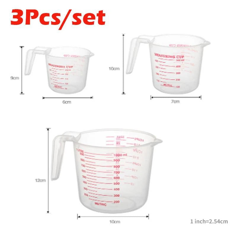 3pcs 250/500/1000ml Baking Liquid Measuring Cups