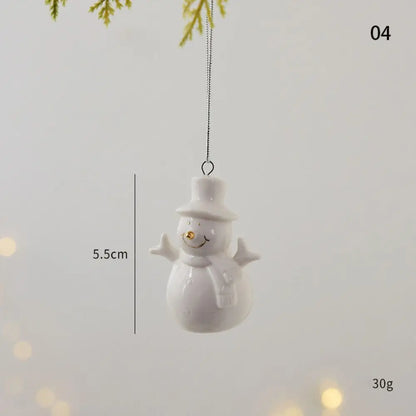 Christmas Ceramic House Pendant  Tree Charms Decoration