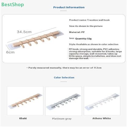 Kitchen Hook Rack- 6 Hook