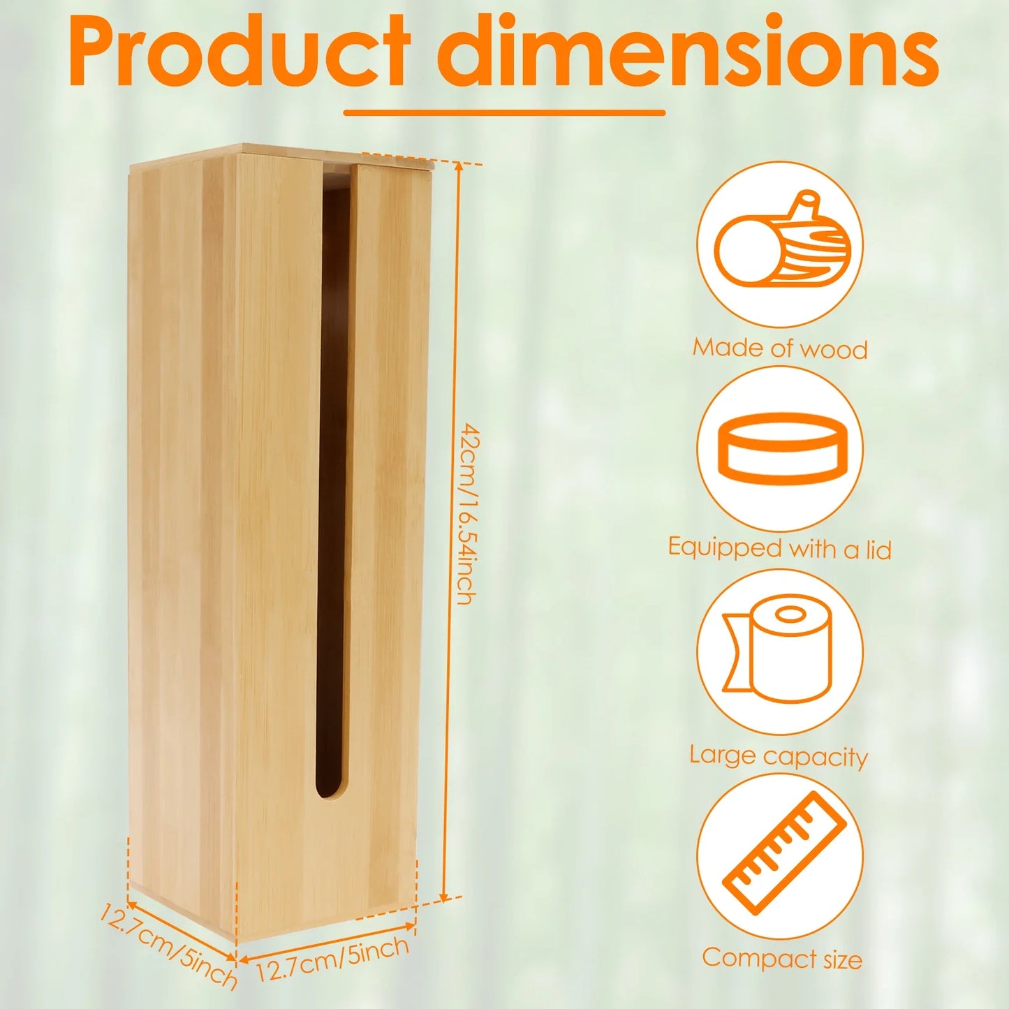 Bathroom Tissue Rack Wooden Toilet Paper  Storage