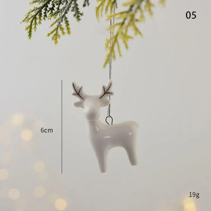Christmas Ceramic House Pendant  Tree Charms Decoration