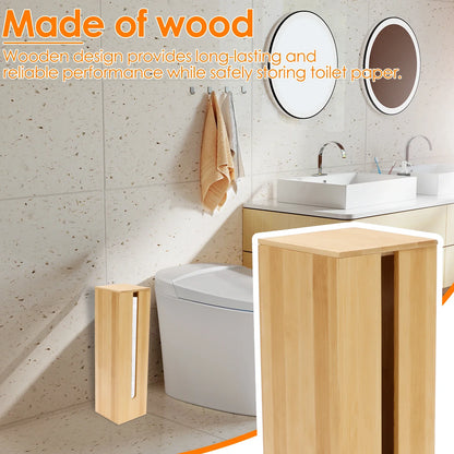Bathroom Tissue Rack Wooden Toilet Paper  Storage